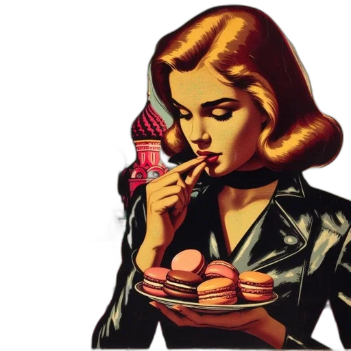 food, woman, blazer, holds transparent PNG cut-out