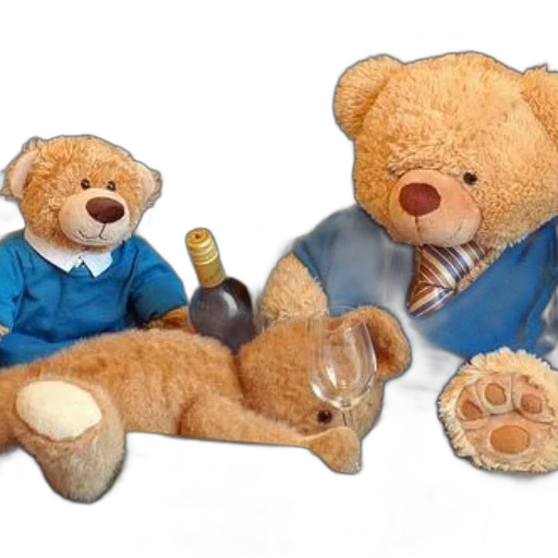 two, teddy, bears, dressed transparent PNG cut-out