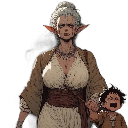 concept art, fantasy art, comic book art, watercolor transparent PNG cut-out