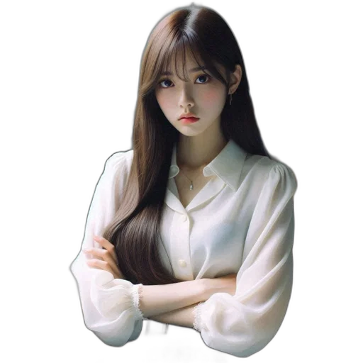 face, jacket, hair, staff transparent PNG cut-out