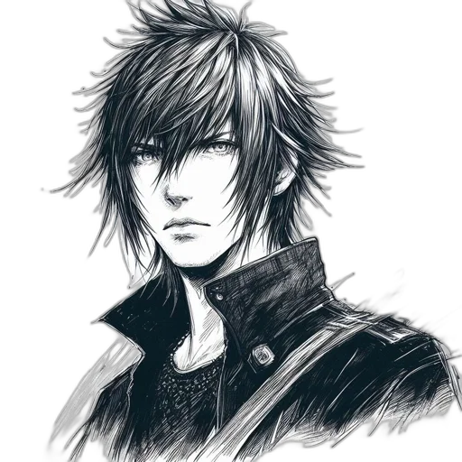 face, staff, jacket, fantasy art transparent PNG cut-out