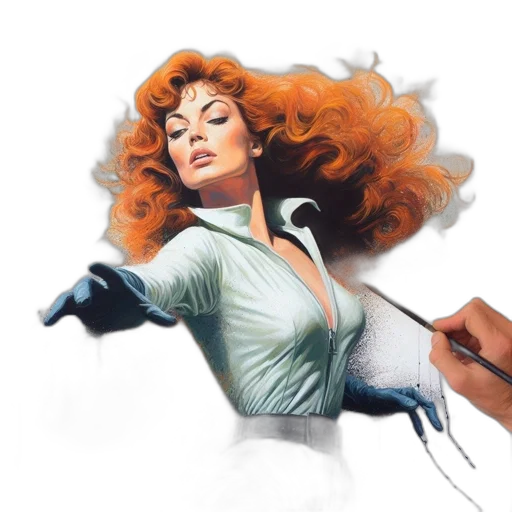 staff, hair, weapon, comic book art transparent PNG cut-out