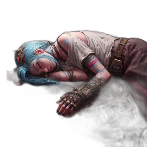 concept art, watercolor, fantasy art, cyberpunk transparent PNG cut-out