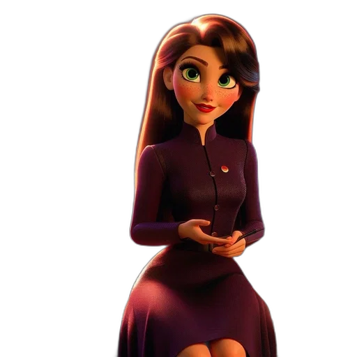 dress, staff, 3d render, cartoon transparent PNG cut-out