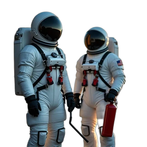 robot, jacket, staff, mask transparent PNG cut-out
