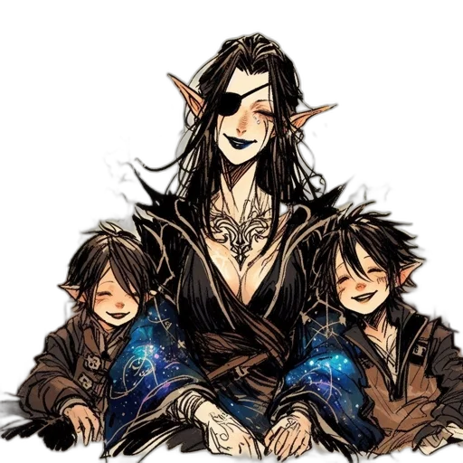 fantasy art, watercolor, concept art, pixel art transparent PNG cut-out