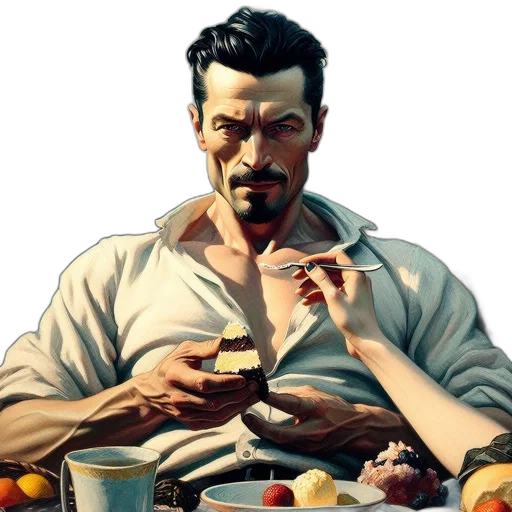 food, face, concept art, photorealistic transparent PNG cut-out