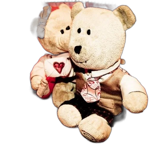 3d render, photorealistic, two, teddy transparent PNG cut-out
