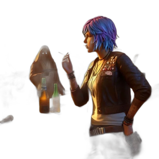 jacket, mask, weapon, concept art transparent PNG cut-out
