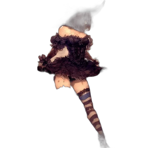 staff, dress, hair, dragon transparent PNG cut-out