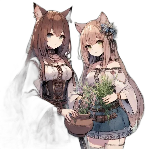 staff, flower, dress, weapon transparent PNG cut-out