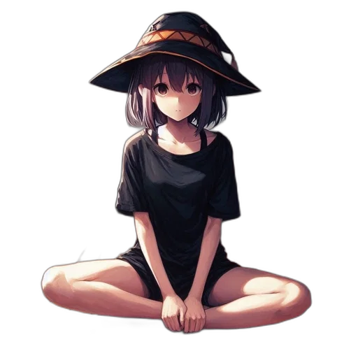 hat, dress, umbrella, staff transparent PNG cut-out