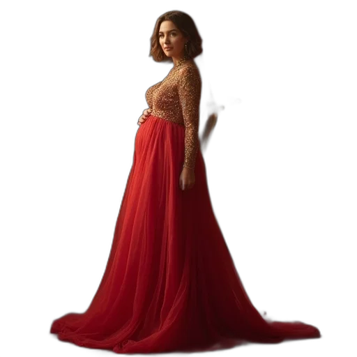 dress, photorealistic, concept art, red transparent PNG cut-out