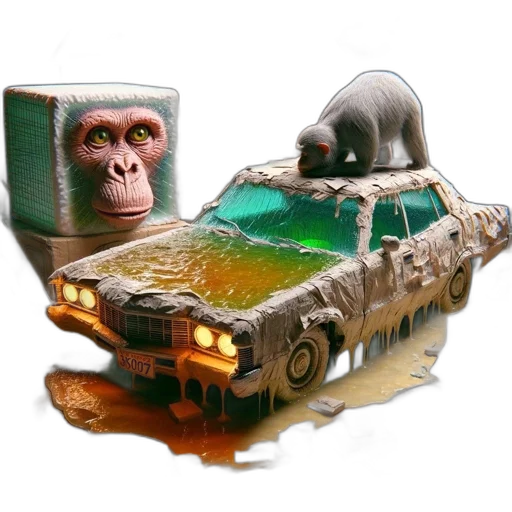 car, animal, concept art, 3d render transparent PNG cut-out