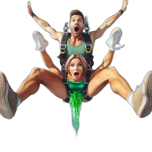 concept art, 3d render, two, skydiving transparent PNG cut-out
