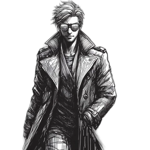 jacket, cyberpunk, comic book art, concept art transparent PNG cut-out