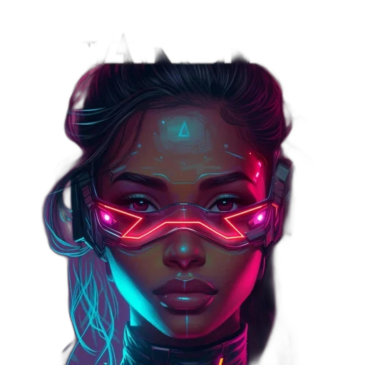 robot, face, mask, cyberpunk transparent PNG cut-out
