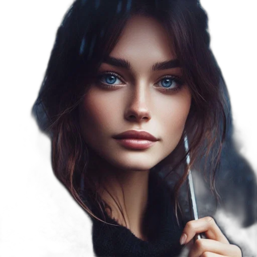 face, jewelry, staff, jacket transparent PNG cut-out