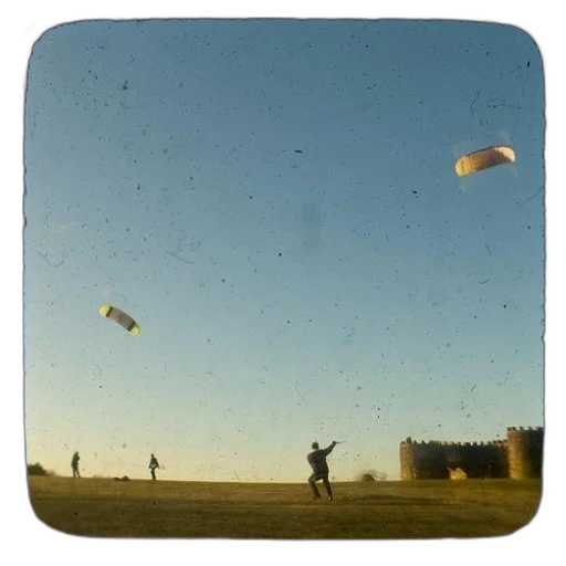 outer space, sunset, man, flies transparent PNG cut-out