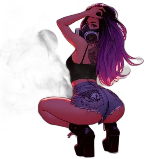concept art, cyberpunk, fantasy art, pixel art transparent PNG cut-out