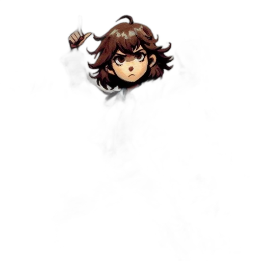 staff, hair, creature, face transparent PNG cut-out