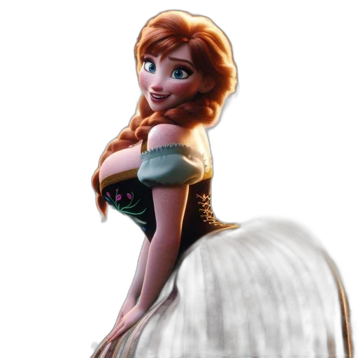 dress, crown, face, 3d render transparent PNG cut-out