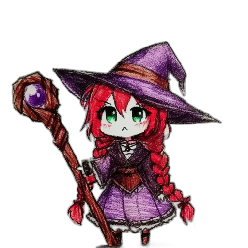 staff, hat, weapon, dress transparent PNG cut-out