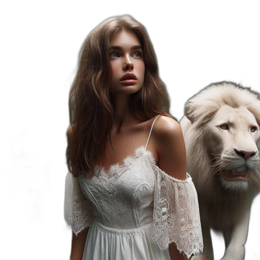 animal, dress, photorealistic, fantasy art transparent PNG cut-out