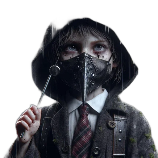 mask, umbrella, face, jacket transparent PNG cut-out
