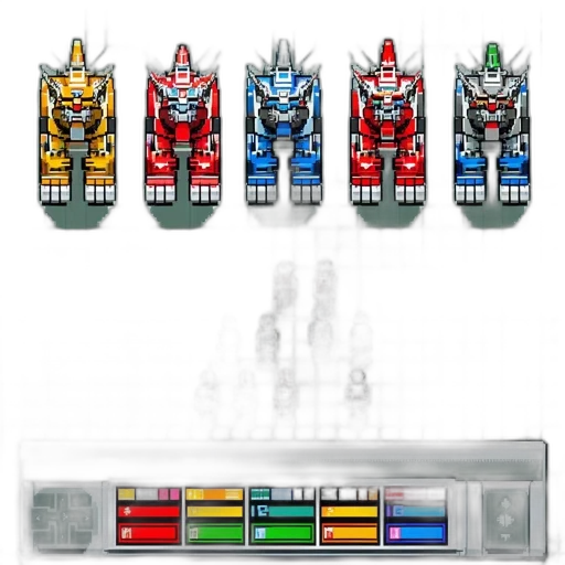 robot, concept art, five, distinctly transparent PNG cut-out