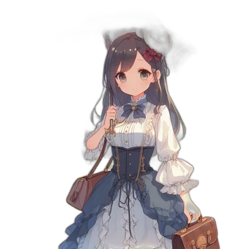 dress, staff, crown, robot transparent PNG cut-out