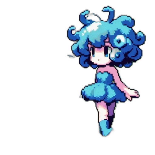 creature, hair, dress, staff transparent PNG cut-out