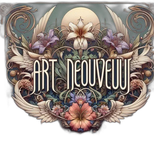 art, nouveau-style, piece, features transparent PNG cut-out