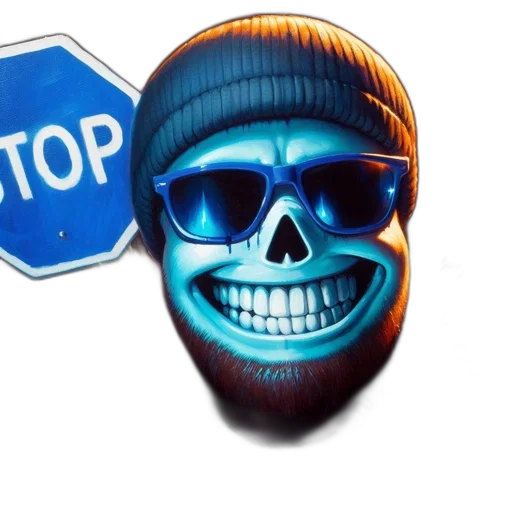 mask, face, 3d render, vaporwave transparent PNG cut-out