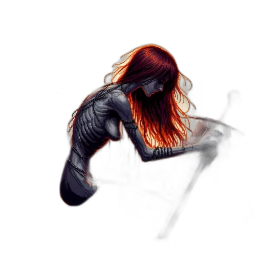 hair, dress, creature, mask transparent PNG cut-out