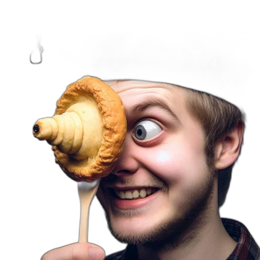 food, face, hat, staff transparent PNG cut-out
