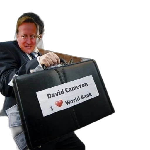man, suit, holds, briefcase transparent PNG cut-out