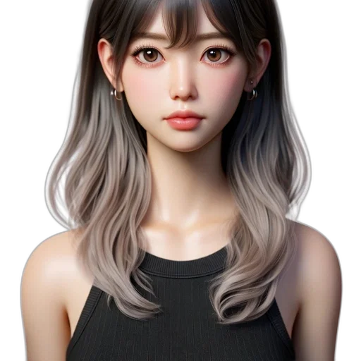 face, robot, hair, mask transparent PNG cut-out