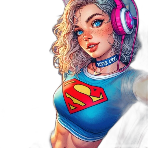 face, comic book art, fantasy art, cartoon transparent PNG cut-out
