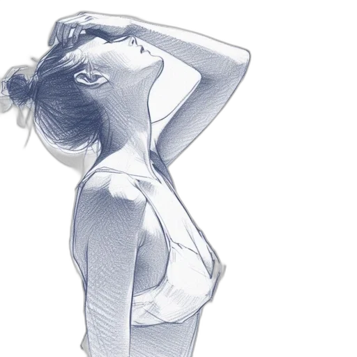 dress, pencil sketch, photorealistic, concept art transparent PNG cut-out
