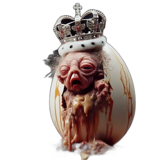 crown, food, creature, photorealistic transparent PNG cut-out
