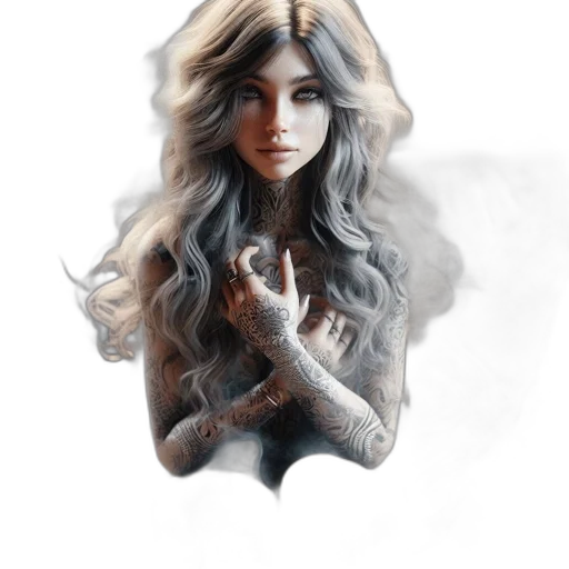 hair, face, dress, mask transparent PNG cut-out