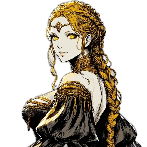 dress, crown, staff, jewelry transparent PNG cut-out