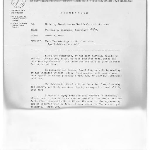 memo, march, 1970, addressed transparent PNG cut-out