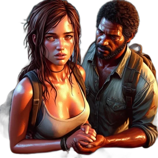 concept art, comic book art, photorealistic, pixel art transparent PNG cut-out