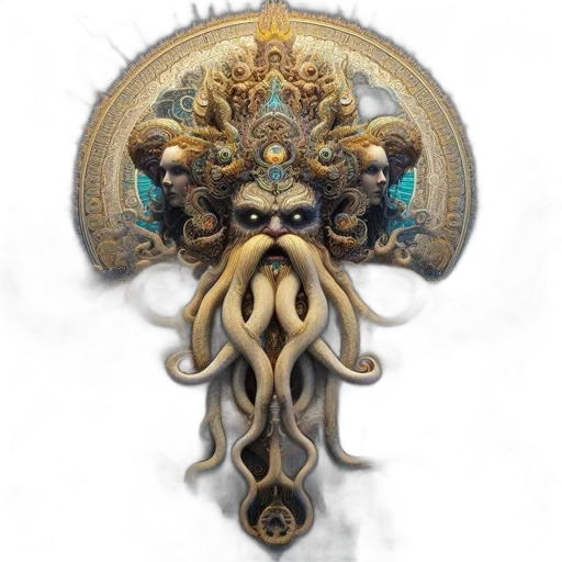 staff, mask, dragon, crown transparent PNG cut-out