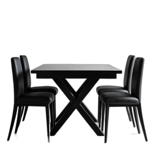 furniture, 3d render, black, square transparent PNG cut-out