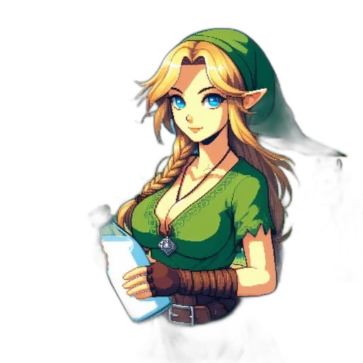 dress, staff, hat, weapon transparent PNG cut-out
