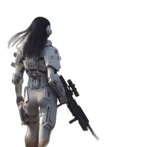 weapon, robot, concept art, 3d render transparent PNG cut-out