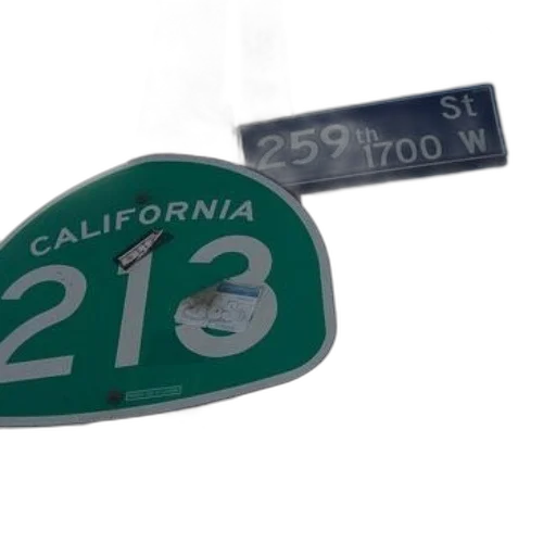 street, sign, california, number transparent PNG cut-out